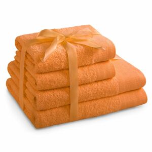 AmeliaHome Sada ručníků a osušek Amari oranžová, 2 ks 50 x 100 cm, 2 ks 70 x 140 cm