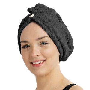 Rychleschnoucí froté turban na vlasy černá