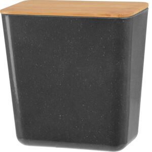 Úložný box s bambusovým víkem Roger, 13 x 13,7 x 8 cm, antracit