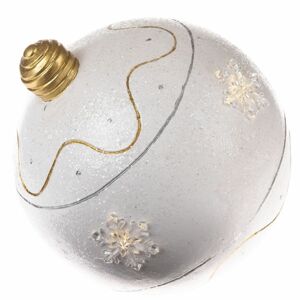 Vánoční hliníková LED dekorace Ball bílá, pr. 24 cm